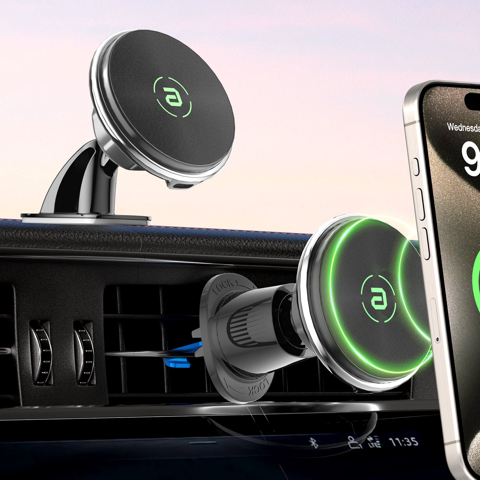 Wireless Charging Iphone 11 Pro Max Magnetic Car Mount ALLreLi