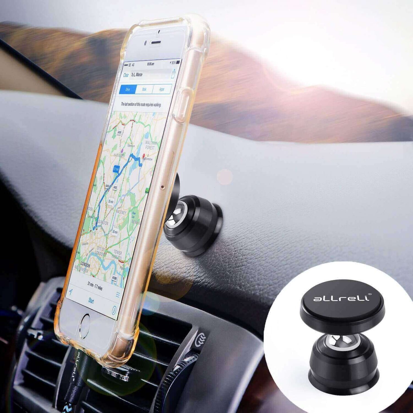 Magnetic Car Mount, aLLreLi Universal Phone Car Mount Cradle